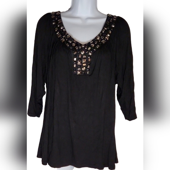 Mob Wife Black Stud Bodice Top - Picture 1 of 2